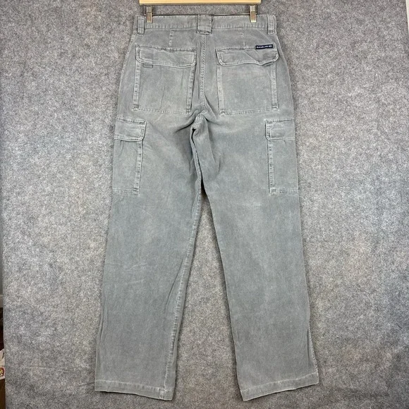 Vintage Quiksilver Corduroy Cargo Pants Mens 32x32 Gray Skater Grunge Y2K